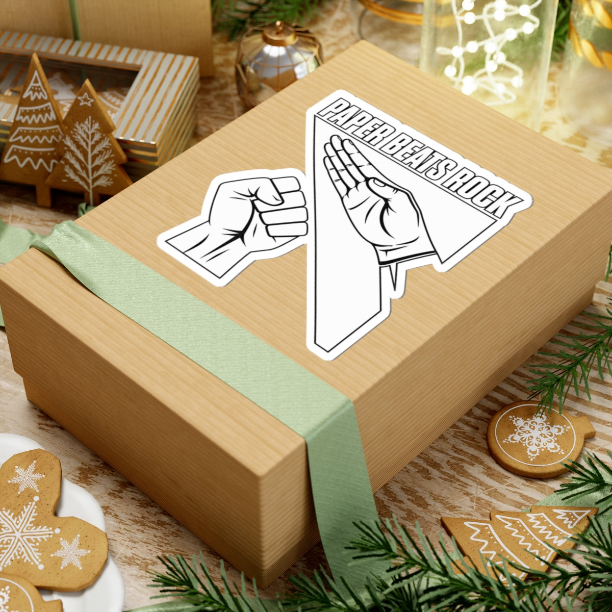 Paper Beats Rock Sticker