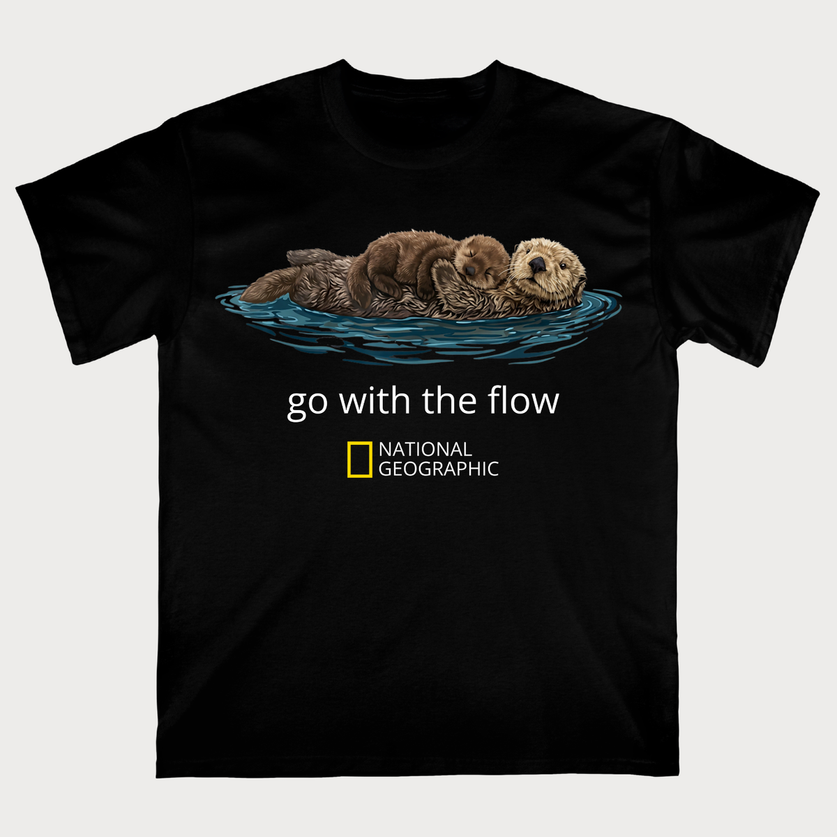 Go With the Flow Sea Otters Nature T-Shirt