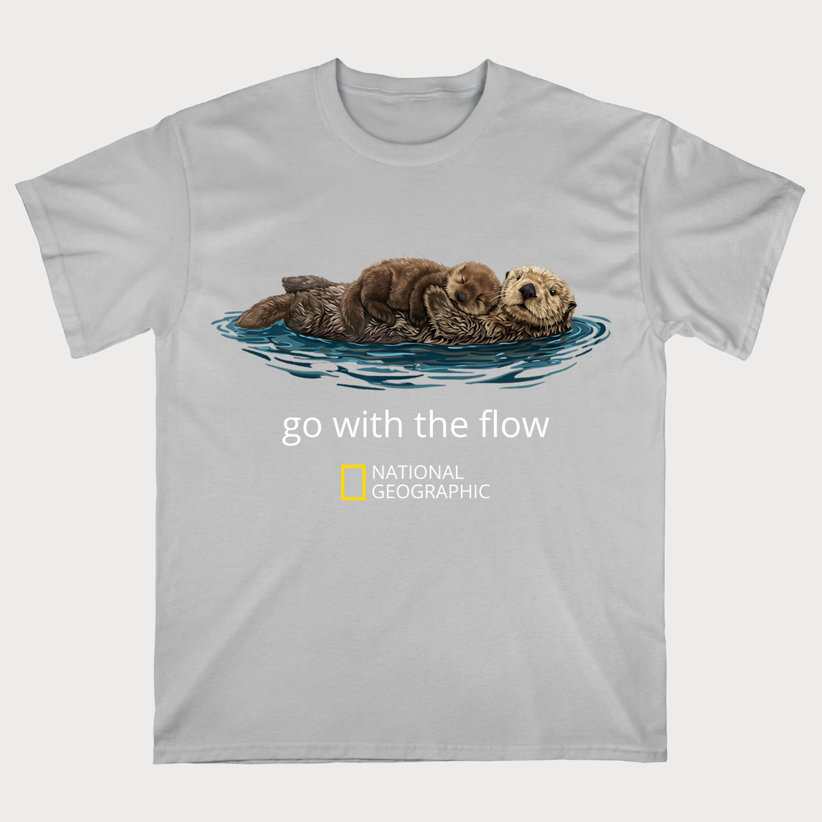 Go With the Flow Sea Otters Nature T-Shirt