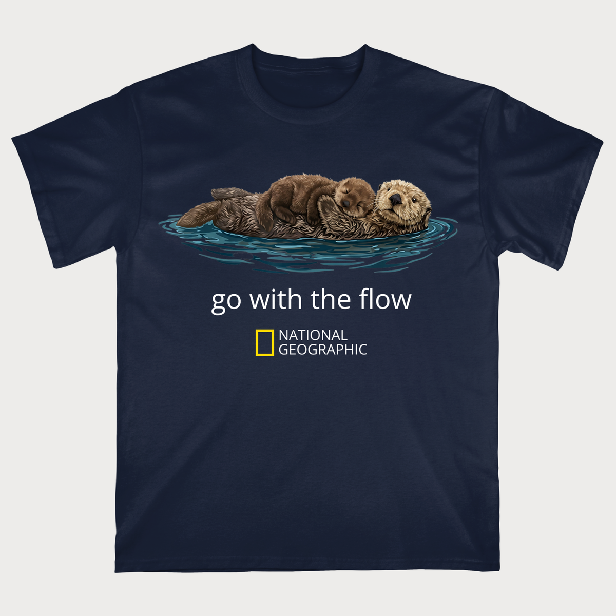 Go With the Flow Sea Otters Nature T-Shirt
