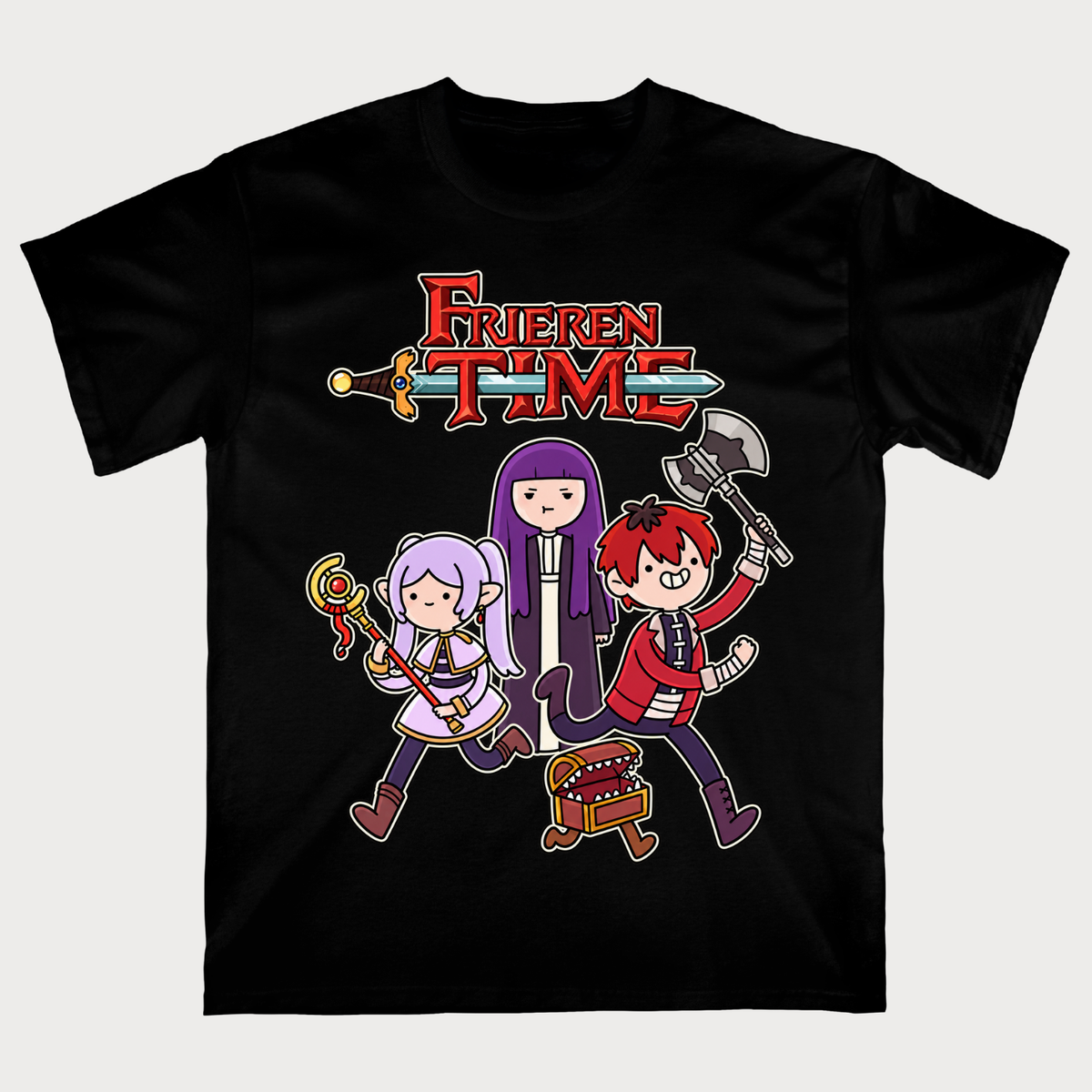 Frieren Time Chibi Fantasy Adventure T-Shirt