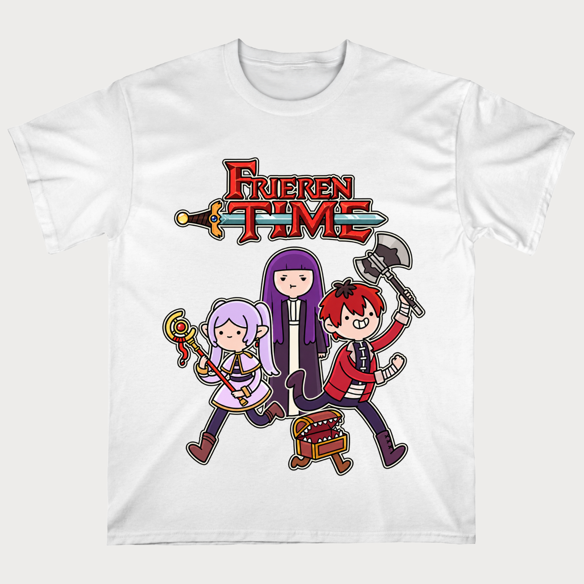Frieren Time Chibi Fantasy Adventure T-Shirt