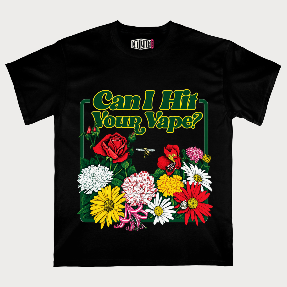 Can I Hit Your Vape? Floral Graphic T-Shirt