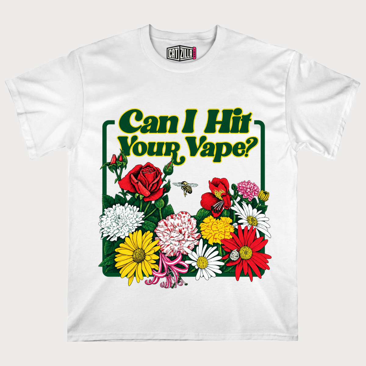 Can I Hit Your Vape? Floral Graphic T-Shirt