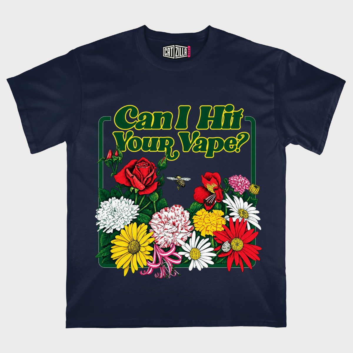 Can I Hit Your Vape? Floral Graphic T-Shirt