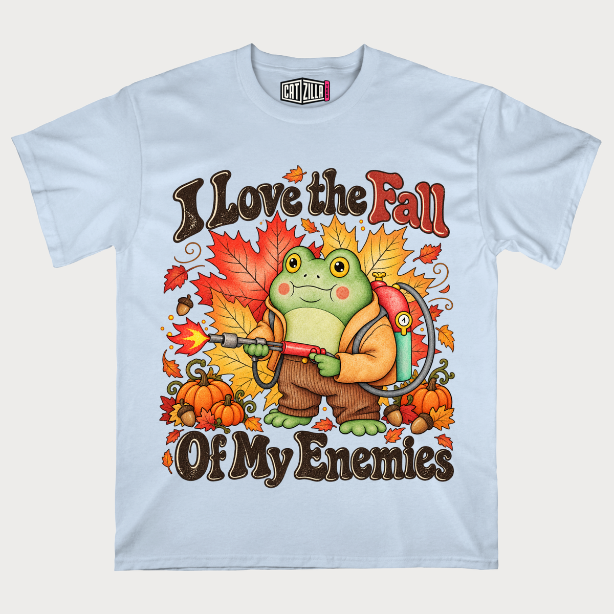 I Love the Fall of My Enemies Frog Autumn Graphic T-Shirt