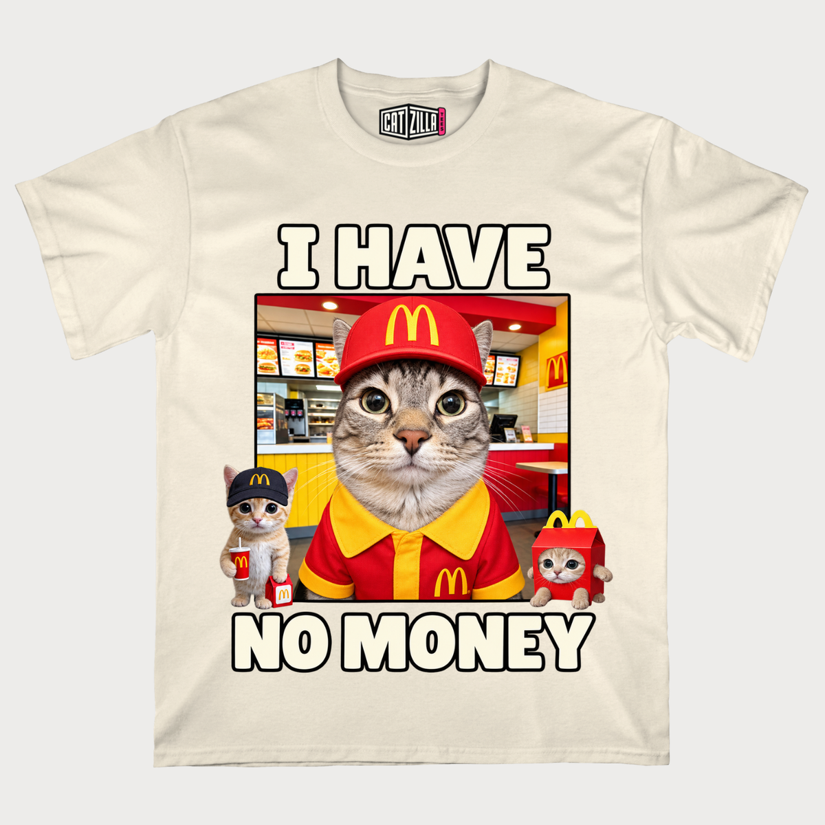 Cat Fast Food I Have No Money  T-Shirt