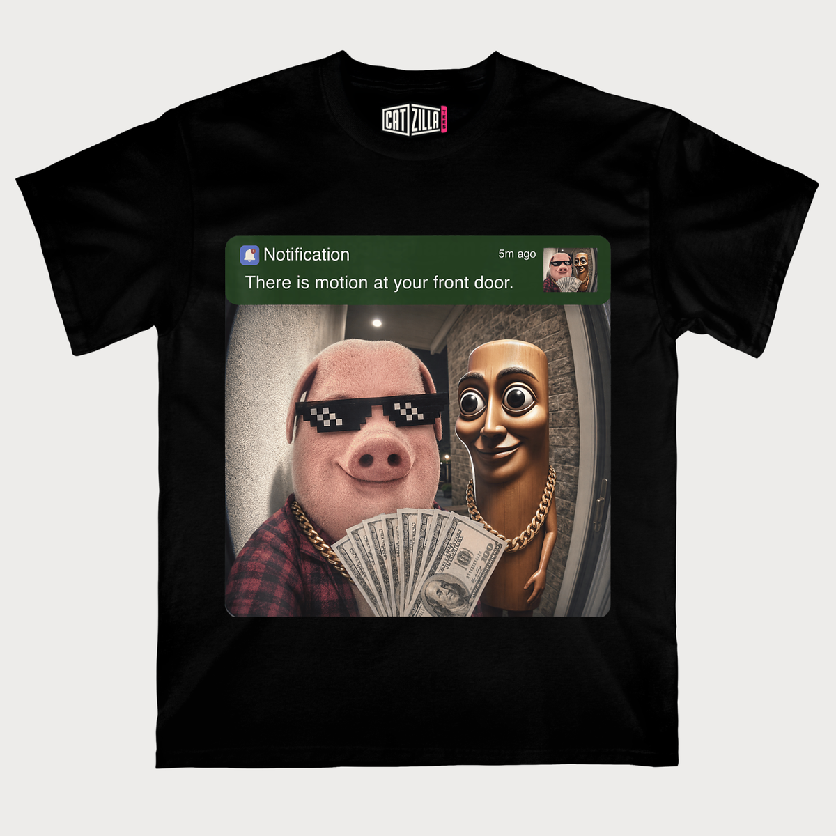 There is Motion at Your Front Door Tung Tung Tung John Pork T‑Shirt