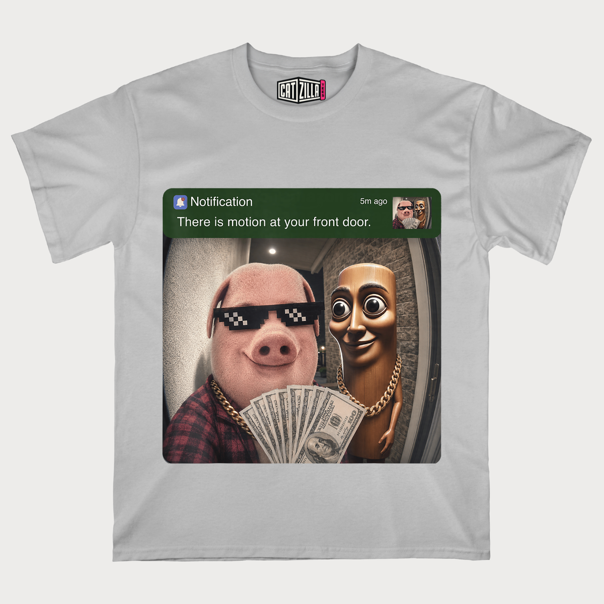 There is Motion at Your Front Door Tung Tung Tung John Pork T‑Shirt
