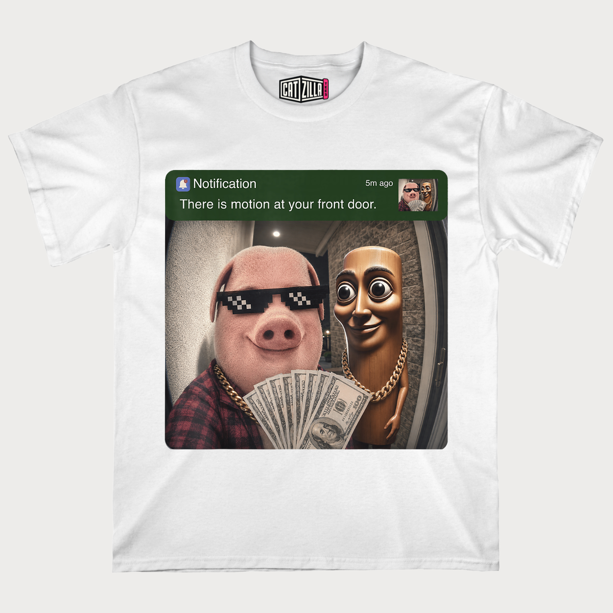 There is Motion at Your Front Door Tung Tung Tung John Pork T‑Shirt