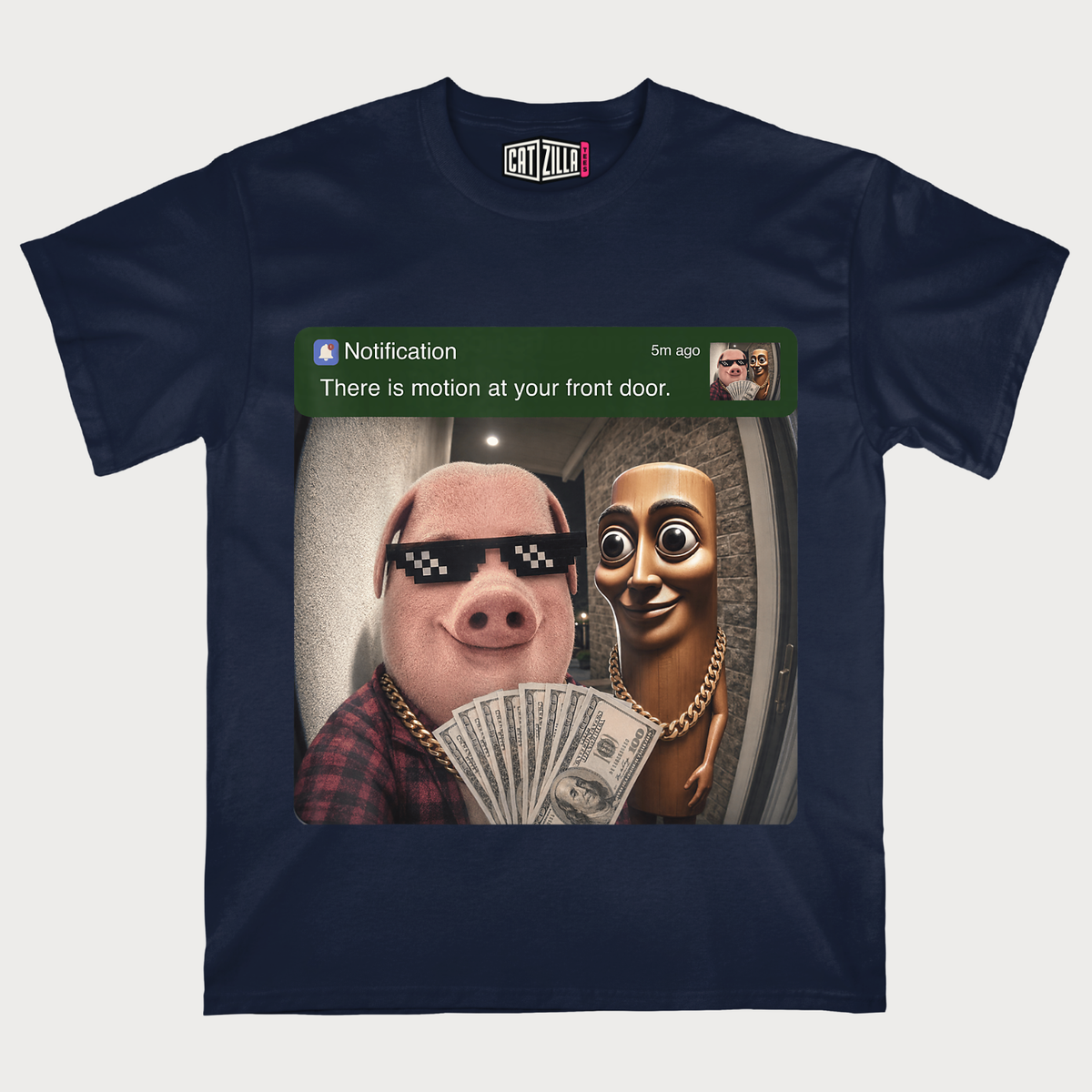 There is Motion at Your Front Door Tung Tung Tung John Pork T‑Shirt