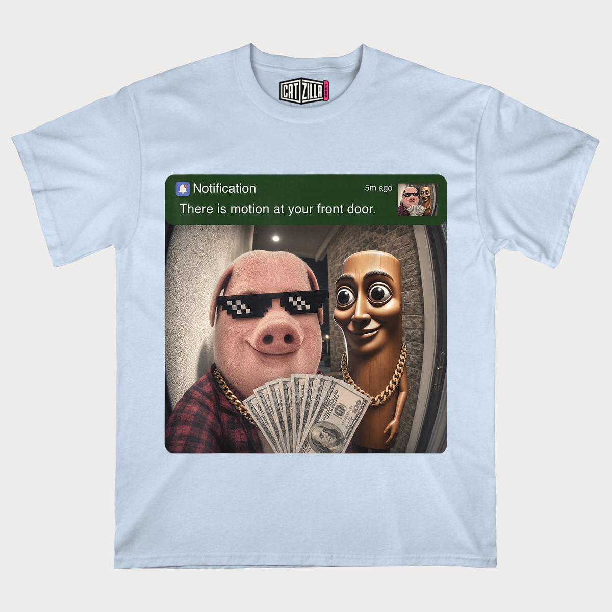 There is Motion at Your Front Door Tung Tung Tung John Pork T‑Shirt