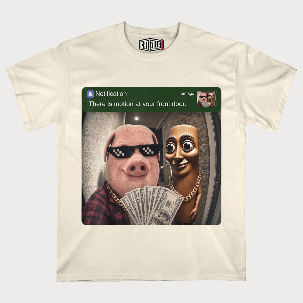 There is Motion at Your Front Door Tung Tung Tung John Pork T‑Shirt