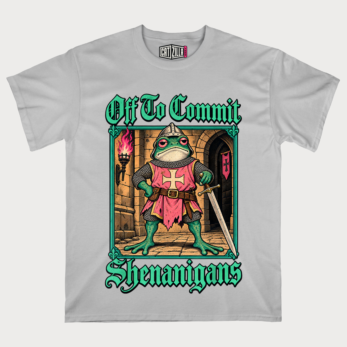 Frog Knight Off to Commit Shenanigans Frog Funny Men T-Shirt