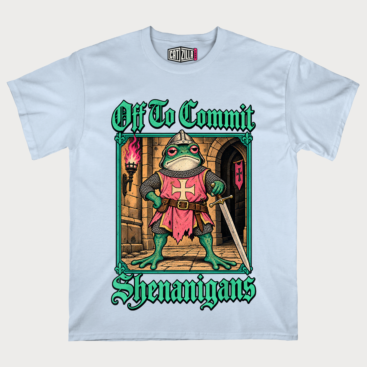 Frog Knight Off to Commit Shenanigans Frog Funny Men T-Shirt