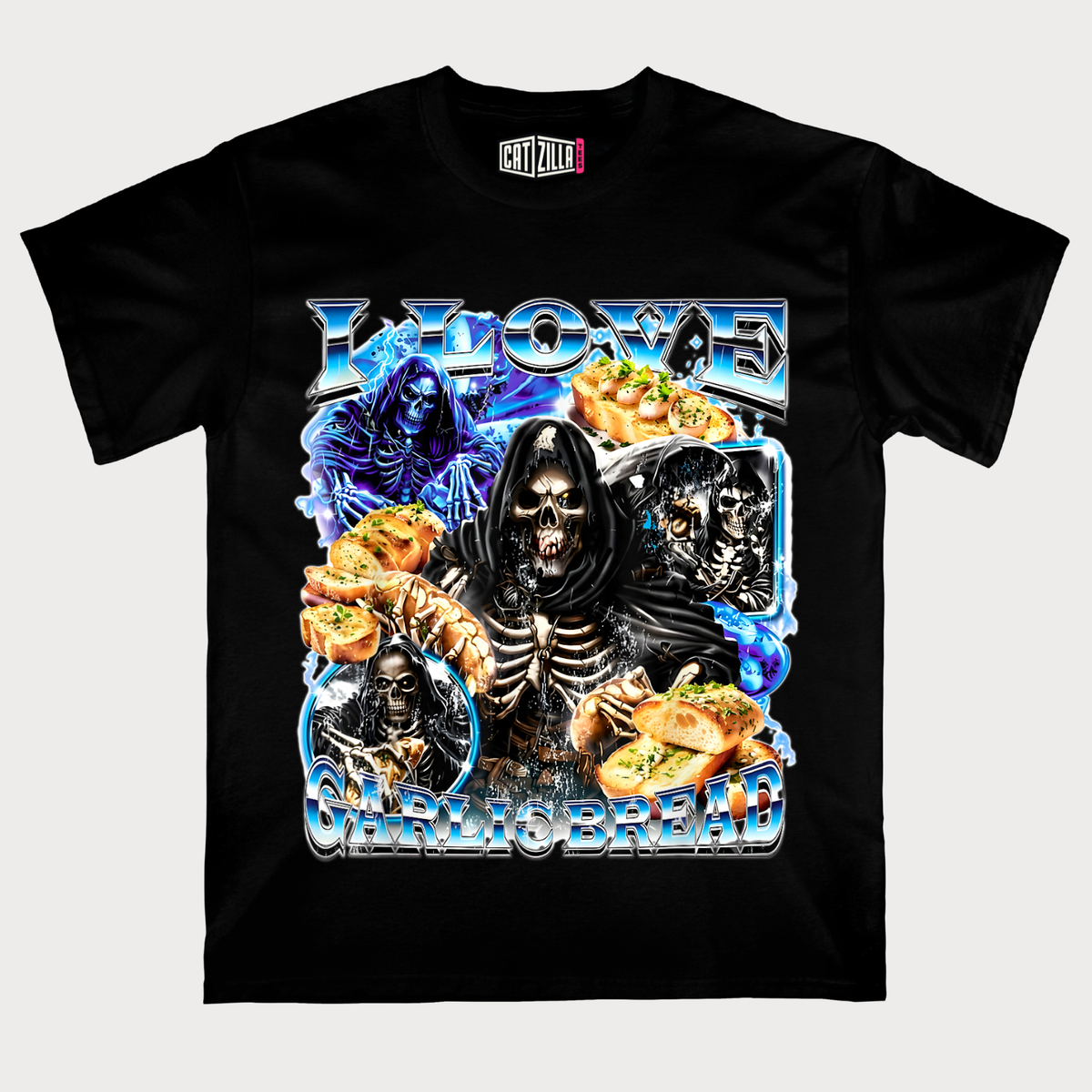 I Love Garlic Bread Skeleton T-shirt