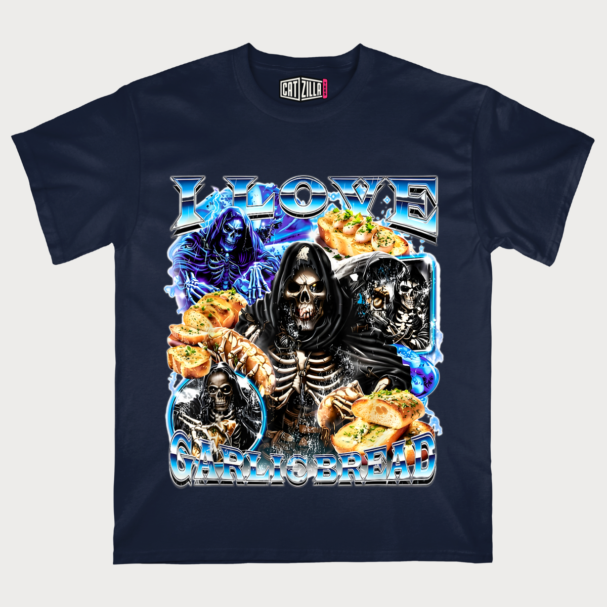 I Love Garlic Bread Skeleton T-shirt