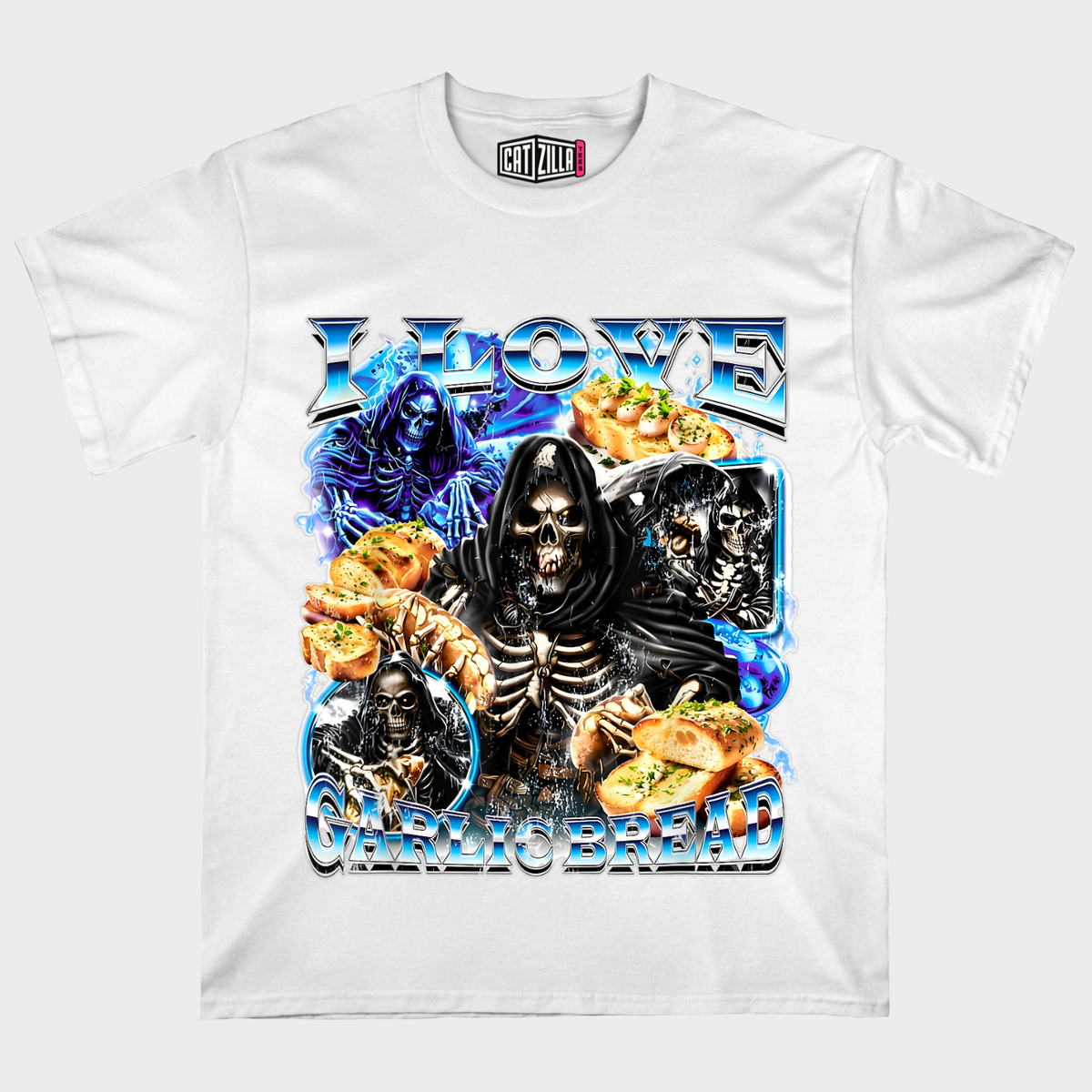 I Love Garlic Bread Skeleton T-shirt