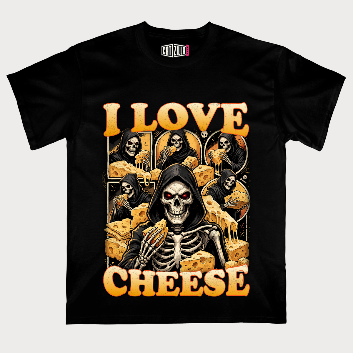 I Love Cheese Skull T-Shirt