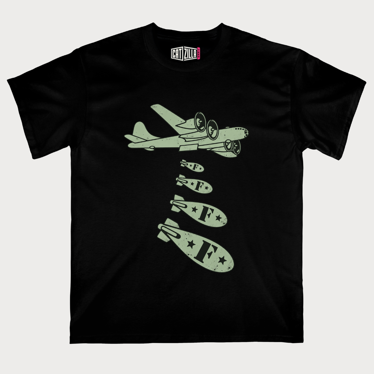 Bomber Plane with Falling Bombs T-Shirt