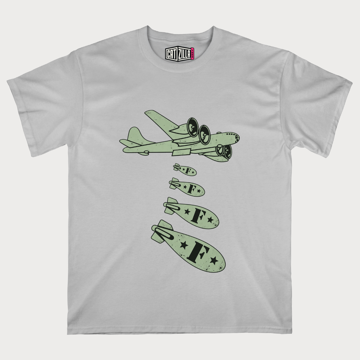 Bomber Plane with Falling Bombs T-Shirt