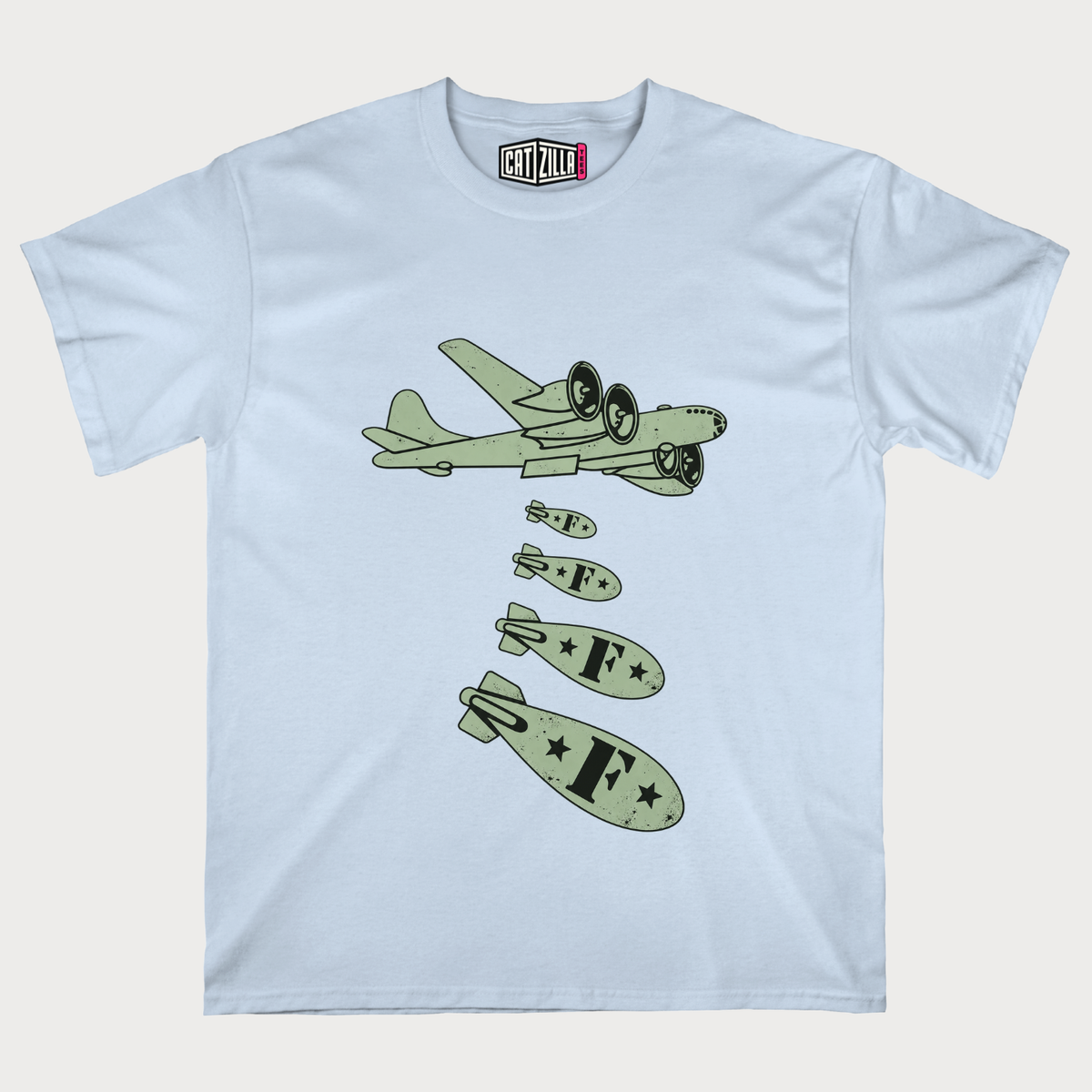Bomber Plane with Falling Bombs T-Shirt