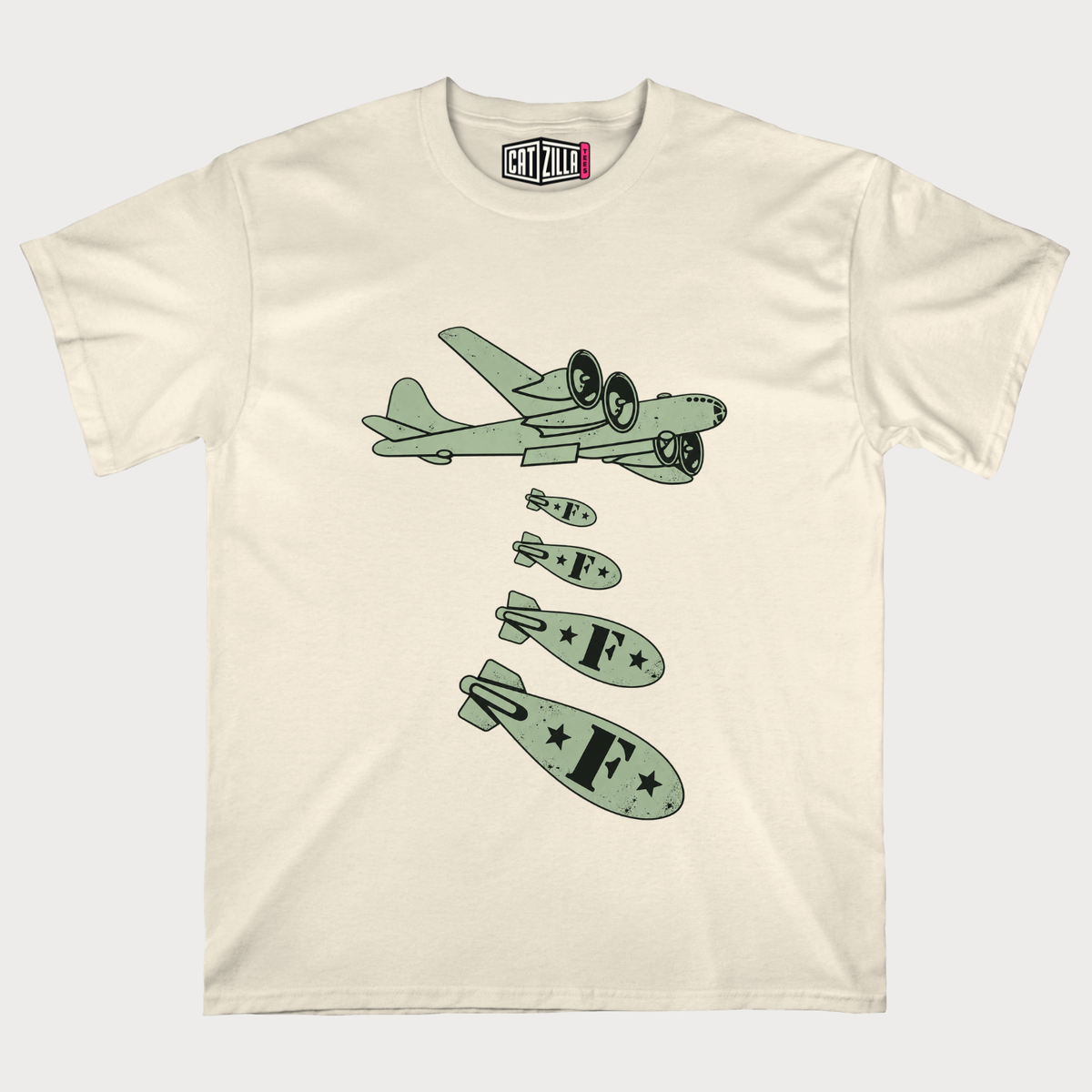 Bomber Plane with Falling Bombs T-Shirt