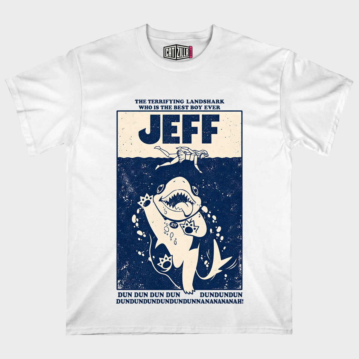 Jeff Shark Graphic Retro Ocean Poster T-Shirt