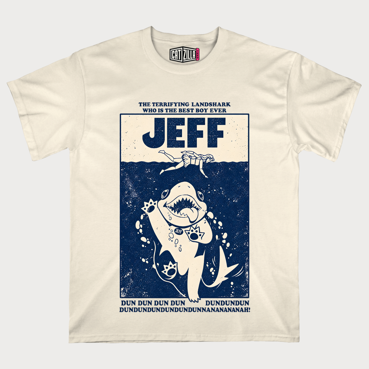 Jeff Shark Graphic Retro Ocean Poster T-Shirt